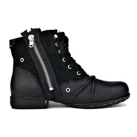 High Tops Men's Boots Leather Plus Size (Option: Black-40)