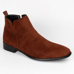 Fashion Men's Square Toe Ankle Boots (Option: Camel-40)