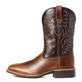 High Embroidery Vintage Engraving Stitching Wide Head Western Cowboy Boot (Option: Brown-38)