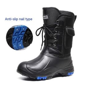 Fleece-lined Cotton-padded Warm Keeping Fishing Boots (Option: Black-45)