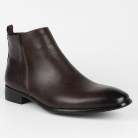 Fashion Men's Square Toe Ankle Boots (Option: Maroon-40)