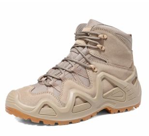 Mid-top High-top Military Fans Outdoor Training Hiking Shoes Military Fans Combat Boots (Option: Medium Khaki-40)