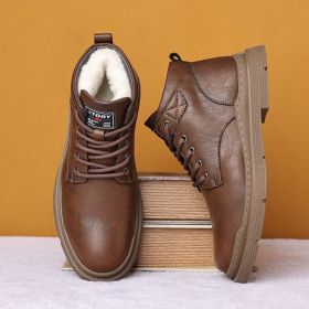 Tactical Martin Boots For Men, Comfortable And Versatile For Autumn And Winter (Option: Brown Wool In-39)