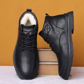 Tactical Martin Boots For Men, Comfortable And Versatile For Autumn And Winter (Option: Black Wool In-39)