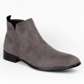 Fashion Men's Square Toe Ankle Boots (Option: Gray-41)