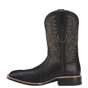 High Embroidery Vintage Engraving Stitching Wide Head Western Cowboy Boot (Option: Black-40)