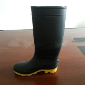 Solid Color Oil-resistant Acid Alkali Resistance Rain Boots (Option: Black-39 47)