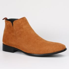 Fashion Men's Square Toe Ankle Boots (Option: Light Brown-50)